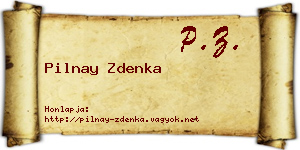 Pilnay Zdenka névjegykártya